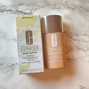 NWT Clinique Even Better Makeup SPF 15 Foundation (Shade CN 02 Breeze)